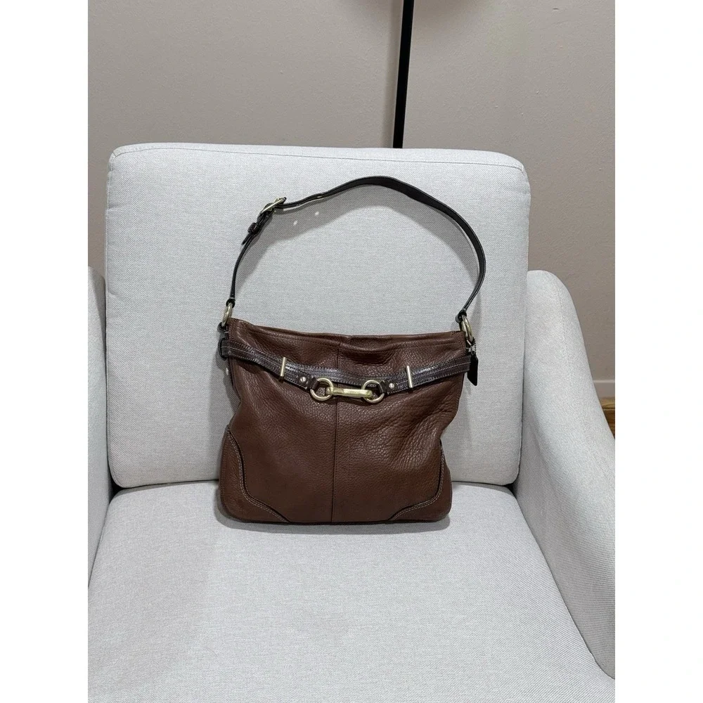 COACH Vintage Hampton‎ Horsebit Burnished Leather Ergo Bag